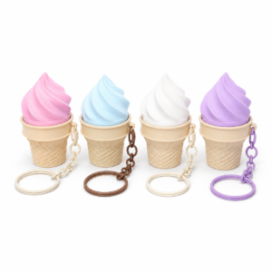 Chaveiros Piclick de sorvete em tons pastel com topo clicável