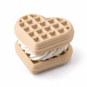 Fidget Piclick de waffle de coração com recheio de creme e topo clicável